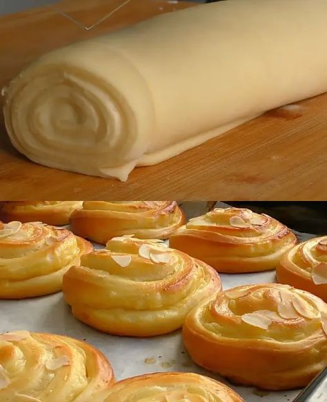 Greenku Recipes - Fresh Flavors, Simple Ingredients and Unforgettable Meals Custard Rolls Recipe, Homemade Vanilla Custard, French Cooking Recipes, Sweet Bread Rolls, Custard Filling, Vanilla Custard, Roll Recipe, French Cooking, Homemade Vanilla