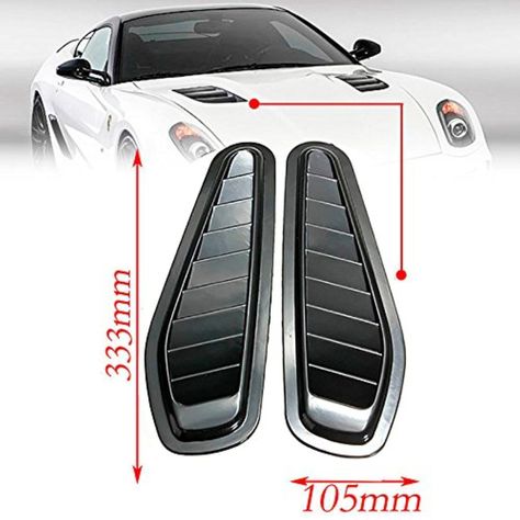 CHAMPLED Universal 2 x ABS Car Decorative Hood Scoop Smoke Black Air Flow Intake Vent Cover For HONDA INFINITI KIA HYNDAI DACIA DAEWOO - Brought to you by Avarsha.com Decorative Hood, 2 Panel Door, Hood Vents, Hood Scoop, Anti Theft Bag, Vent Covers, Clay Design, Car Safety, Automotive Interior