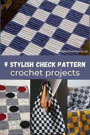 9 of the Most Stylish Checker Pattern Crochet Projects - Jera's Jamboree Checkered Bag Crochet Pattern Free, Crochet Checkered Vest Pattern Free, Crochet Checkered Pattern, Crochet Checkered Blanket, Checkered Crochet Pattern, Tote Patterns Free, Crochet Checkered Bag, Checkerboard Crochet, Checkered Crochet