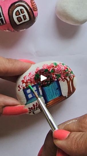 20K views · 484 reactions | Stone Painted Fairy House/Rock Painted Fairy Craft 🏠
#painting | By Little Rocks | Facebook Craft Painting, Fairy Crafts, Fairy House, Stone Painting, Rock Art, Rock Painting, Art Tutorials, Painted Rocks, Stone