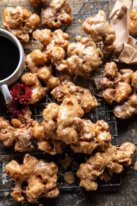 Cinnamon Spiced Apple Fritters with Vanilla Coffee Glaze | halfbakedharvest.com Half Baked Harvest Recipes, Honeycrisp Apples, Harvest Recipes, Fall Breakfast, Apple Fritters, Half Baked, Half Baked Harvest, Vanilla Coffee, Cinnamon Spice