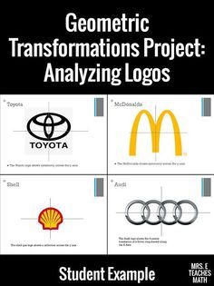 When it comes to my Transformations unit in Geometry, I have a mini-project that I like to use.   First, I show different company logos in class and we talk about the different transformations we see Math Transformations, Geometric Transformations, Geometry Projects, Elementary Stem, Teaching Geometry, Geometry High School, Grade 6 Math, Transformation Project, Secondary Math