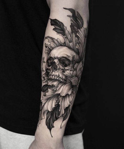 Spooky Sleeve Tattoo Ideas, Florida Tattoo, Gotik Tattoo, Halloween Tattoo Ideas, Iris Tattoo, Skull Sleeve Tattoos, Skull Sleeve, Wicked Tattoos, Scary Tattoos