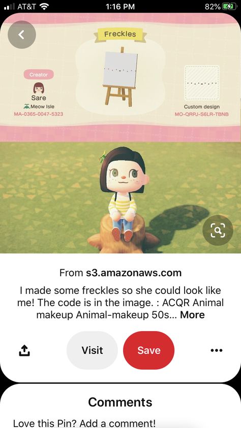 Animal Crossing Makeup Design, Acnh Makeup Codes, Animal Crossing Freckles, Animal Crossing Makeup Code, Animal Crossing Makeup, Animal Makeup, Animals Crossing, Acnh Design, Animal Crossing Qr