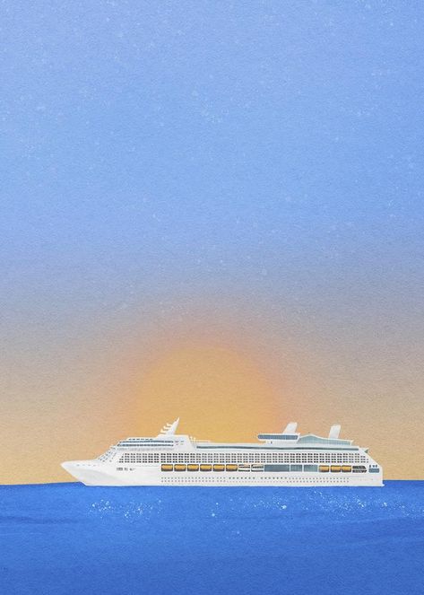 Cruise Illustration, Cruise Ship Background, Ship Background, Industry Illustration, Sea Aesthetic, Water Sea, About Water, Tourism Industry, Awesome Designs