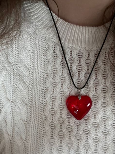 Glass Heart Necklace, Red Heart Necklace, Edgy Jewelry, Out Of Style, Red Heart, Little Things, Costume Design, Heart Necklace, Cute Jewelry