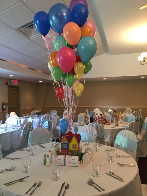 Up Themed Centerpieces, Up Table Decorations Disney, Up Pixar Centerpiece, Disney Up Wedding Centerpieces, Pixar Up Centerpieces, Up Centerpieces Disney, Up Table Decorations, Up Theme Bridal Shower Disney Up, Up Party Theme Disney