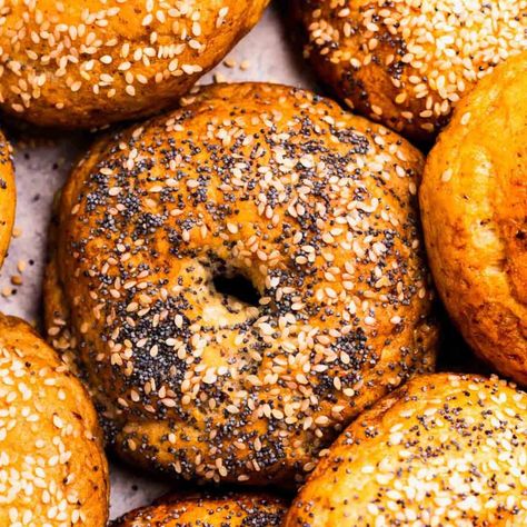 Gluten Free Bagels - This Vivacious Life Gluten Free Bagel Recipe, Gf Bread Recipe, How To Make Bagels, Bagel Breakfast Sandwich, Cinnamon Roll Muffins, Gluten Free Bagels, Vegan Substitutes, Gluten Free Biscuits, Breakfast Bagel