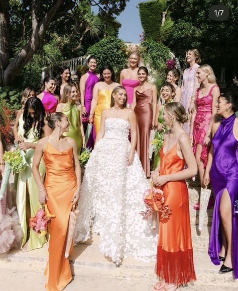 Bright Bridesmaid Dresses, Dresses Couture Candy, Maid Of Honor And Bridesmaid, Bridesmaid Dresses 2024, Flower Bangles, Villa Ephrussi De Rothschild, Villa Ephrussi, Maid Of Honor Dresses, Best Bridesmaid Dresses