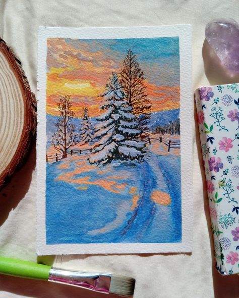 January is almost over! I decided I'm gonna show off this little painting I did during the winter (which I was very nervous about, because I have not painted a winter scene in gouache before), and here it is:) And I'm also playing around with some props 👏 👌 Gouache on cotton paper Available . . . . . . . . . #gouacheart #gouache #gouachepainting #artist #artcollective #available #artmotivation #availableart #artistsupport #artshare #artoftheday #artistsofinstagram #artinspiration #winter... Winter Gouache, Guache Art Gouache Painting, Winter Wonderland Painting, Guache Art, Wonderland Painting, Art Gouache Painting, Wonderland Artwork, Art Vibe, Winter Artwork