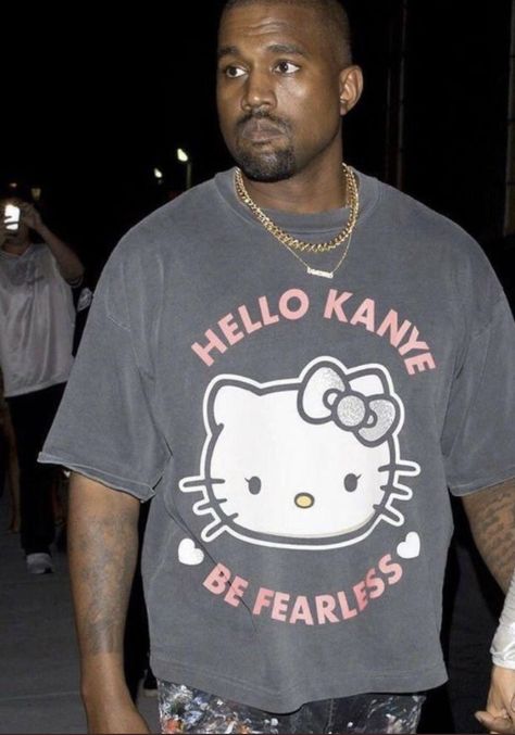 ye * hk Kanye West Wallpaper, Tee Shirt Outfit, Hip Hop Shirts, Be Fearless, T Shirt Oversize, Hello Kitty Plush, Kandy, Cat Tee, Young T