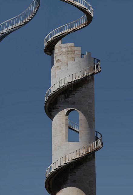 spiral staircase, right off the tower Spiral Staircases, Staircases, The Top, Tower, Clock, Building