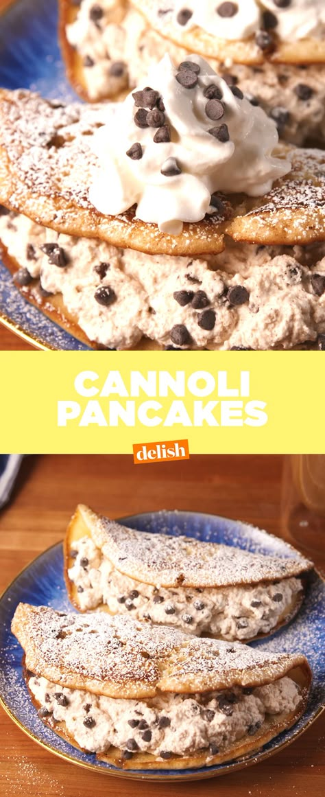 Cannoli lovers, these stuffed pancakes put stuffed French toast to shame. Get the recipe from Delish.com.