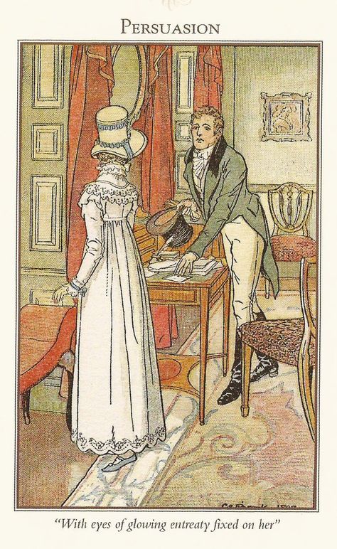 illustrations | Brock Illustrations of Jane Austen Books Persuasion Jane Austen, Elizabeth Gaskell, Jane Austen Novels, Walter Crane, Mansfield Park, Jane Austin, Jane Austen Books, Regency Fashion, Charlotte Bronte