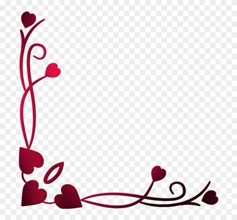 Love Border Design, Valentines Border, Border Design Png, Fruit Basket Drawing, Valentines Day Border, Corner Borders, Basket Drawing, Hd Love, Floral Border Design