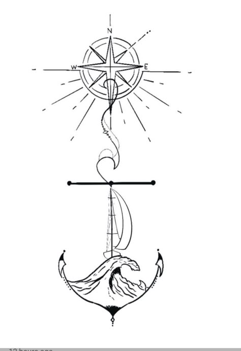 Nautical Line Art, Naval Tattoos For Women, Ship Tattoo Women, Fine Line Anchor Tattoo, Nautical Tattoo For Women, Marine Tattoo For Men, Cruise Tattoo Ideas, Tattoo For Friends, Sextant Tattoo