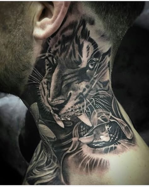 Animal Throat Tattoo, Cama Ikea, Viking Tattoo Sleeve, Throat Tattoo, Snake Tattoo Design, Cool Chest Tattoos, Neck Tattoo For Guys, Neck Tattoos, Full Body Tattoo