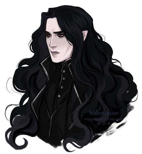 My lonely cold man🖤 | Instagram Long Hair Art Reference Male, Long Hair Vampire Male, Black Haired Elf Male, Black Haired Vampire, Male Vampire Oc, Male Vampire Art, Long Hair Male Character Design, Male Vampire Character Design, Vampire Art Male