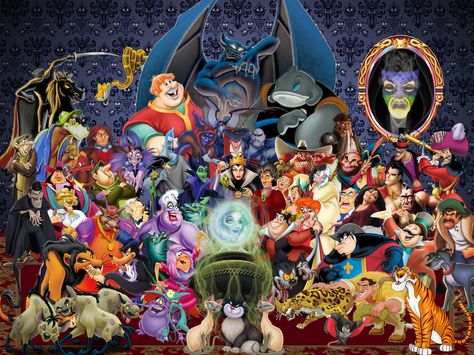 Disney Villains Wallpaper by ~disneyfreak19 on deviantART Disney Amor, Animation Disney, Images Disney, Dark Disney, Wallpaper Disney, Film Disney, Disney Princes, Disney Favorites, Animation Movie