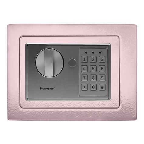 Enjoy peace of mind knowing your cash and valuables are safe and secure with the Honeywell Steel Security Box! Our lock box will allow you to securely store small items like your money, wallet, passport, jewelry, prescription drugs and other valuable possessions. The sleek and compact design of this lock box makes it ideal for small spaces such as home offices, bedrooms, dorm rooms and other small living areas. The stylish safety box comes in 4 different colors: Black, Blue, Pink and White. Exte Digital Security, Safe Vault, Vault Doors, Security Safe, Safety Box, Money Wallet, Digital Lock, Concealed Hinges, Key Lock