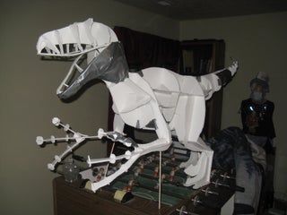 Velociraptor Statue and T-Rex Head - Instructables Sculpture Art Projects, Alien Queen, Foam Boards, Halloween Contest, Halloween 2023, Basic Shapes, Jurassic Park, T Rex, Spray Paint