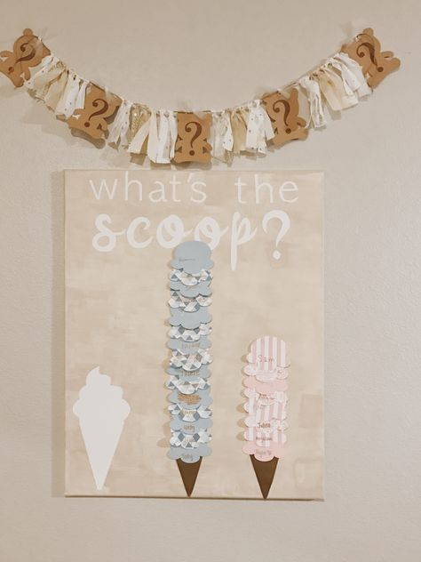 Milk And Cookies Gender Reveal, Gender Reveal Bar, The Scoop Gender Reveal, I’ve Cream Gender Reveal, Coolest Gender Reveal Ideas, He Or She What’s The Scoop, Gender Reveal Ideas Whats The Scoop, Ice Cream Scoop Gender Reveal, Here’s The Scoop Gender Reveal