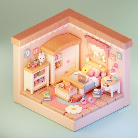 daniela iga: Image Blender House Design, Blender Isometric Room, Blender Isometric, Isometric Room 3d, Blender Aesthetic, Blender House, Isometric Kitchen, 3d Isometric Room, Isometric Interior