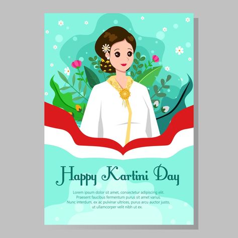 Happy Kartini Day Poster Poster Kartini Day, Kartini Day, The Happy, Vector Art, Vector Free, This Is Us, Royalty, Royalty Free, For Free