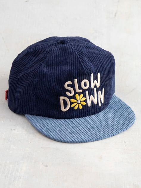 Cap off your look with this super cool and easy corduroy snapback! With color contrast on the bill and the adjustable strap on the back, this hat brings a fun, vibrant addition to any outfit. The cute embroidered designs on the front add a touch of personality, while the unstructured style gives it a relaxed and laid-b Cool Snapback Hats, Corduroy Hat Outfit, Cap Aesthetic, Holiday Family Outfits, Boho Bandeau, Cute Cap, Hat Aesthetic, Corduroy Hat, Best Caps