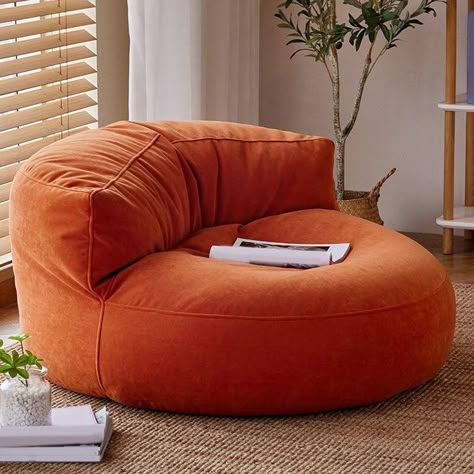 Accent Room, Cozy Chairs, Comfy Blanket, Living Room Orange, Cozy Chair, Chair For Living Room, Apartment Decor Inspiration, Bag Chair, Read A Book