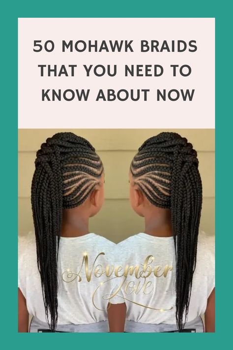 Mohawk Cornrows Braids, Mohawk Hairstyles With Braids, Braided Mohawk Ponytail, Braided Mohawk With Twist, Mohawk Braiding Styles For Black Women, Feed In Braids Mohawk Hairstyles, Mohawk Braid Styles For Black Women, Faux Hawk Braid Hairstyles, Mohawk Braid Hairstyles For Black Women