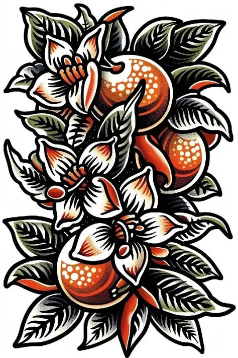 Tattoo idea: tattoo sketch Kumquat  black and white Kumquat Tattoo, Symmetrical Tattoo, Idea Tattoo, New Tattoo Designs, Sugar Skull Tattoos, Traditional Japanese Tattoos, 3d Tattoos, Card Tattoo, 3d Tattoo