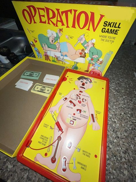 Operation Game Decorations, Halloween Costumes Operation Game, Giant Operation Game Diy, Giant Operation Game, Operation Board Game, Operation Game, Charlie Horse, Funny Wishes, Horse Water