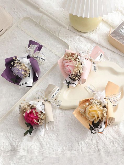 1pc Simulation Hand Bouquet Rose Small Bouquet Of Everlasting Flowers Mini Flower Bouquet Companion Gift Soap Flowers Perfect For Gift Giving Suitable For, Anniversary,, Birthday Gift, Home Office Desktop Decoration Multicolor    ABS     Home Decor, size features are:Bust: ,Length: ,Sleeve Length: Small Bouquet Ideas, Rose Small Bouquet, Mini Rose Bouquet, Mini Flower Bouquet, Satin Bouquet, Mini Bouquets, Brain Storm, Soap Flowers, Birthday Things