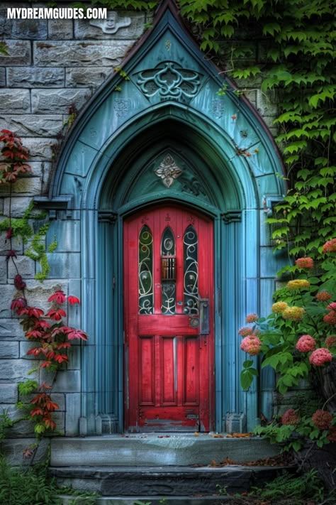 Fancy Front Doors, Maximalist Door, Beautiful Doors Entrance, Gothic Front Door, Bedrooms Doors, Greek Doors, Fancy Doors, Interesting Doors, Portico Design