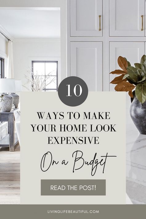 Are you someone who loves the look of designer homes but finds it difficult to achieve the same look on a budget? There are things you can do to make your home look expensive for less. These tips and tricks will guide you through the process one step at a time so you can enjoy the journey of making your house a home. Click the link to get started! via @livinglifebeautiful Modernizing A Traditional Home, Traditional House Decor, Penthouse Decor, Modern Traditional House, Transitional Interior Design Style, Make Your Home Look Expensive, Look Expensive On A Budget, Transitional Design Style, Transitional Interior Design