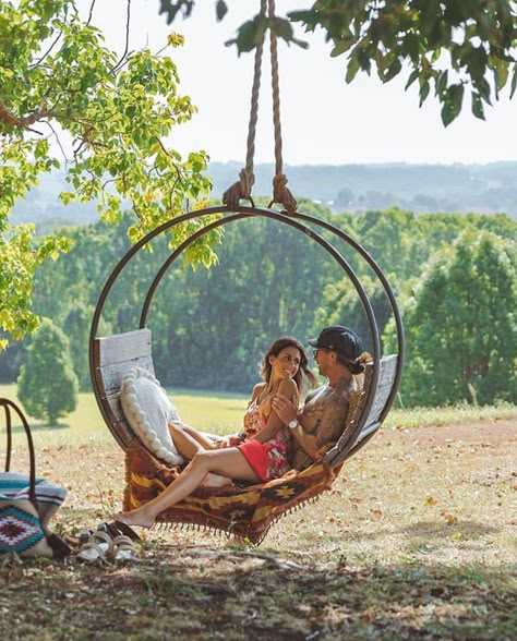 Backyard Swings, Pergola Swing, Diy Backyard Landscaping, Swing Chair, Swing Set, Backyard Oasis, Tree Branch, Travel Couple, Diy Backyard