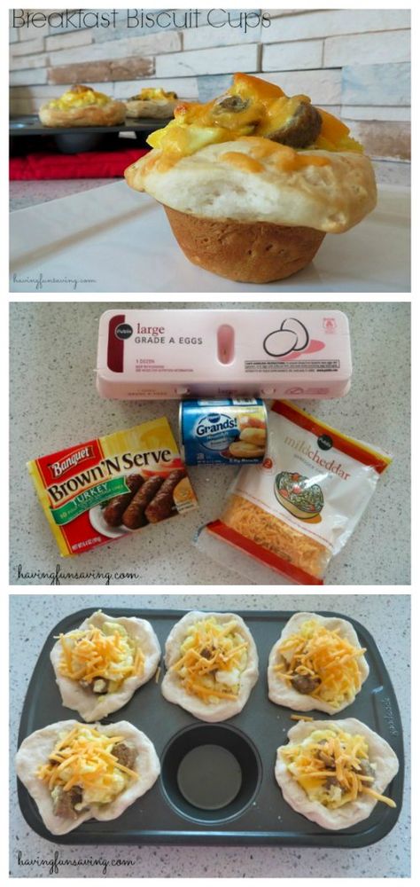 Biscuit Cups Recipes, Breakfast Cups Recipe, Biscuit Cups, Breakfast Biscuits, Florida Food, Biscuits Easy, Breakfast Cups, Cooked Breakfast, Fun Cooking