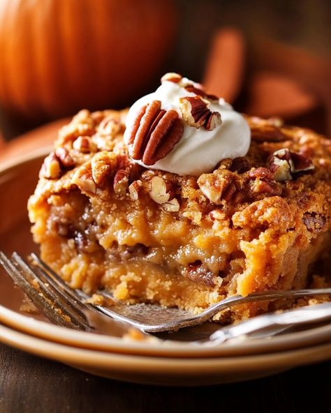 Pumpkin Pecan Cobbler Pecan Pumpkin Cobbler, Pumpkin Pecan Desserts, Pecan Cobbler Recipe, Pumpkin Pecan Cobbler, Pumpkin Cobbler, Desserts Pumpkin, Pecan Pumpkin, Pumpkin Cream Cheese Pie, Pecan Cobbler