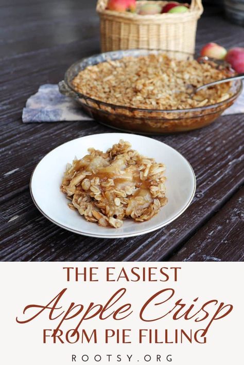 Apple Crisp With Pie Filling, Apple Pie Filling Desserts, Unique Thanksgiving Desserts, Canned Pie Filling, South Recipes, Easy Apple Pie Filling, Delicious Apple Crisp, Apple Crisp Pie, Recipe Using Apples