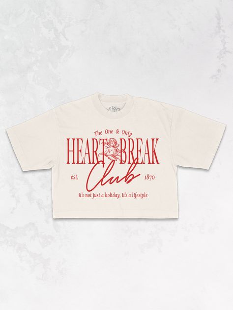 Heart Beak Club Cropped T-shirt

A cropped tee with a unique heart beak design. Perfect for layering or wearing on its own. #undergroundoriginaldesign #streetwear #fashion / #Vintage_Hoodie_Design #Hockey_Merch_Ideas #Vintage_Baseball_Shirt #Old_Money_T_Shirt Valentines Day Tees, Tattoo Shop Merch, Varsity Shirt Design, T Shirt Typography Design, Club Tshirt Designs, Tour Tshirt Design, Street Wear Tshirt Design, Oversized Cropped Tshirt, Cool Tshirt Designs