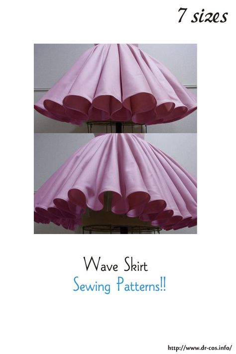 This is the pattern of a Wave Skirt.   cm size(A4 size) Children's-140/Ladies'-S,M,L,LL/Men's-L,LL At present, only Japanese. Full Skirt Dress Pattern, Drape Skirt Pattern, Diy Gown, Skirt Sewing Patterns, Japanese Sewing Patterns, Wrap Dress Pattern, Swirl Dress, Skirt Sewing, Japanese Sewing