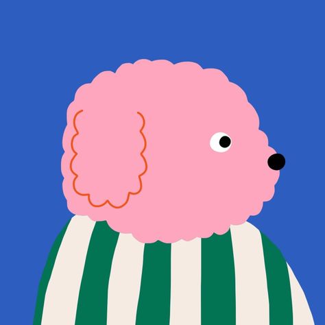 Jennifer Bouron | Pink poodle face . . . #jenniferbouron #animalillustration #dogillustration #poodleillustration #digitalillustration #jeninuferu | Instagram Jennifer Bouron, Colour Pallets, Pink Poodle, Dog Illustration, Vintage Games, Sticker Book, Animal Illustration, Animal Design, Digital Illustration