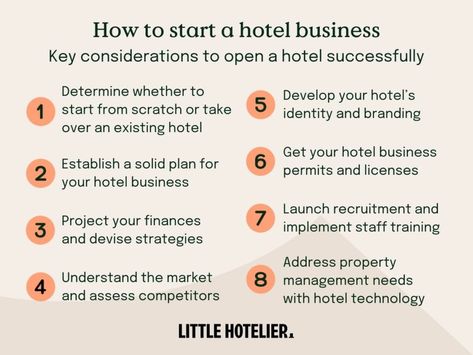 How to start a hotel business successfully - Little Hotelier Hotel Marketing Ideas, Hotel Business Plan, Hashtag Ideas, Hotel Operations, Hotel Business, Hotel Marketing, Hotel Owner, Airbnb Rentals, Business Launch