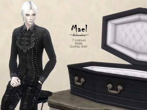 Sims 4 Cc Goth, Goth Male, Sims 4 Male Clothes, Vampire Clothes, Fall Fashion Skirts, Gothic Shirts, Shrug For Dresses, Sims 4 Characters, Sims4 Clothes