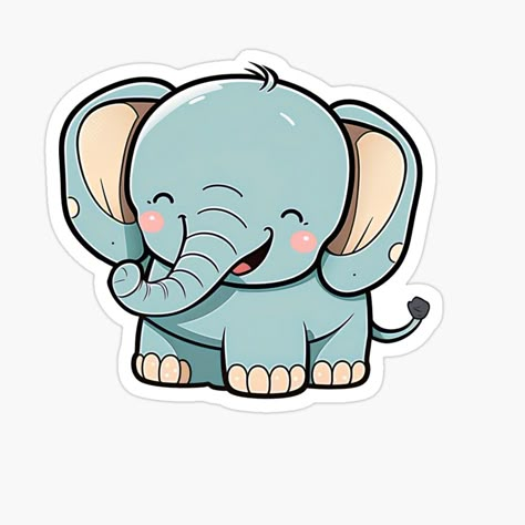 Holistic Artwork, Chibi Elephant, Space Hopper, Elephant Stickers, Pogo Stick, Fotografi Vintage, Baby Themes, Cute Elephant