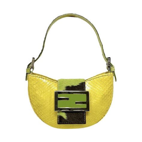 Fendi Mini Bag, Mini Croissant, Croissant Bag, Fendi Mini, Fendi Vintage, Exotic Fashion, Metallic Bag, City Bag, Mini Handbags