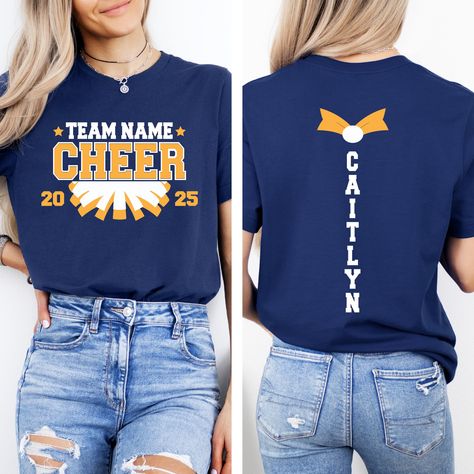 Custom Cheer Team Name T-Shirt, Personalized Cheerleader Gift, Cheer Mom with Name Shirt, Cheer Competition Outfit, Mascot Shirt, Cheer Tees ❀DETAIL❀ For printing, we use Bella Canvas and Gildan SoftStyle brand shirts, which are the best in the industry. *Bella Canvas -unisex size -4.2 oz. -Solid colors are 100% Combed Cotton and Ring-Spun Cotton. -Athletic Heather 90% Combed and Ring-Spun Cotton, 10% Polyester -All Heather CVC Colors 52% Combed and Ring-Spun, 48% Polyester *Gildan SoftStyle -unisex size -Sport Gray : 4.5 oz/yd² | 90% Ring Cotton / 10% Polyester -Heather Navy, Heather Maroon, Heather Galapagos Blue, Dark Heather : 4.5 oz/yd² | 65% Polyester / 35% Ring Cotton -Other Colors : 4.5 oz/yd² | 100% Ring Cotton Not : If you would like one of these two brands (Bella Canvas or Gilda Cheerleader Gift, Competition Outfit, Cheer Competition, Mascot Shirt, Cheerleading Gifts, Competitive Cheer, Cheer Team, Brand Shirts, Cheer Mom