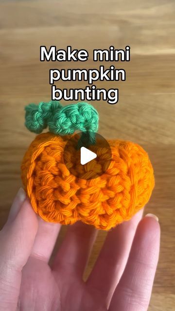 How To Crochet A Pumpkin Stem, Mini Crocheted Pumpkins, Mini Pumpkin Crochet Pattern, How To Crochet A Pumpkin, Crochet Pumpkins Free Pattern Easy, First Halloween Crafts, Pumpkin Crochet Pattern Free, Crochet Pumpkin Free Pattern, Pumpkin Bunting