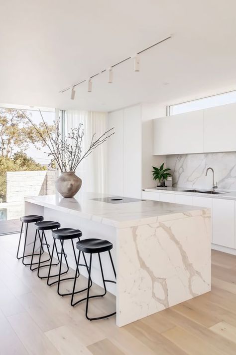 Summer Promotion, Marble Quartz, Modern Kitchen Interiors, Kitchen Design Modern White, Kitchen Interior Design Modern, White Kitchen Design, Kitchen Design Trends, White Modern Kitchen, House Design Kitchen